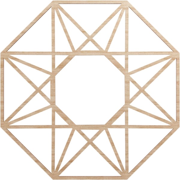 Ekena Millwork Guardian Wood Fretwork Pierced Ceiling Medallion, Alder, 22"OD x 8 1/2"ID x 1/4"T CMWP22X22X0250GDAL - main